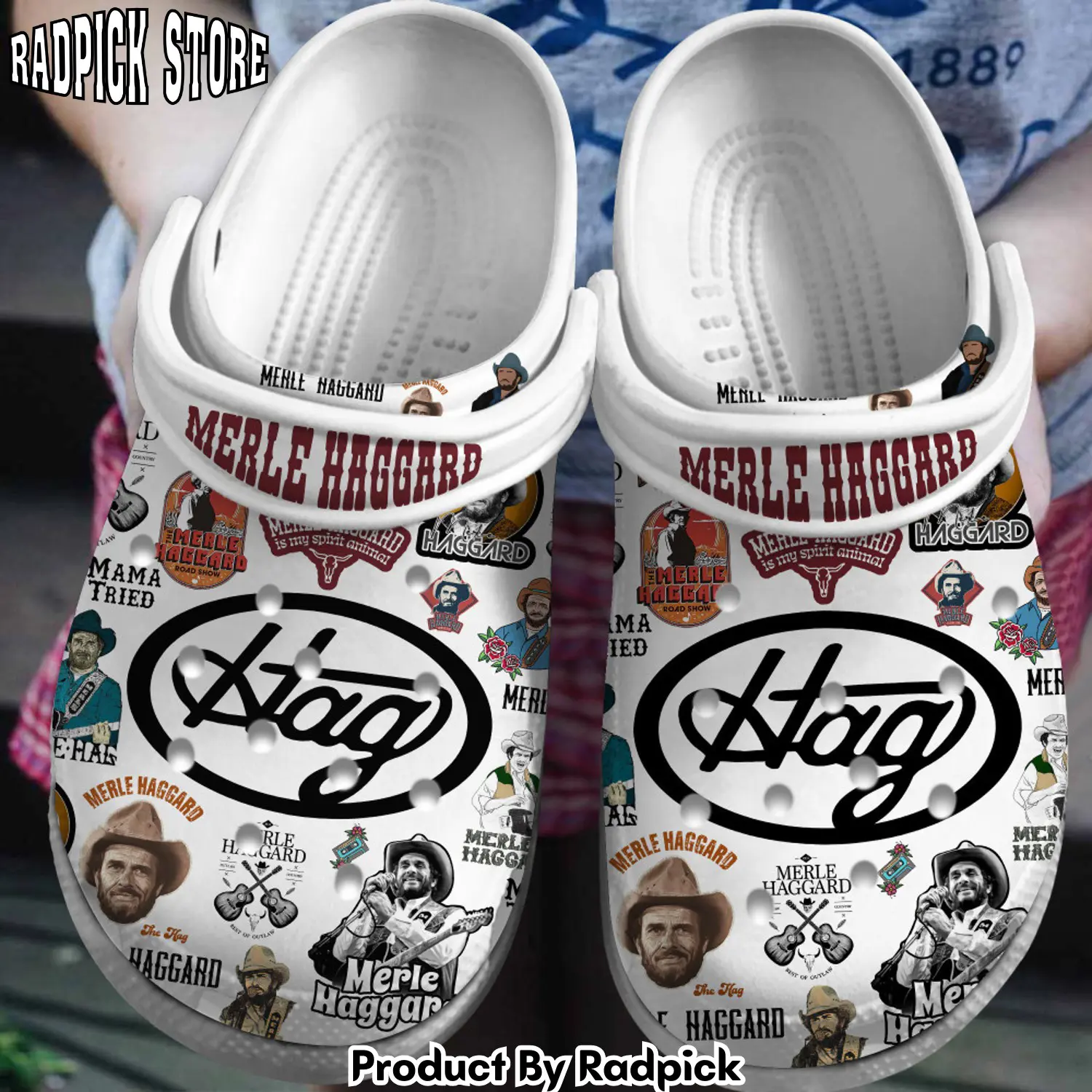 Radpick premium merle haggard music clogs shoes comfortable for men women rp6522229